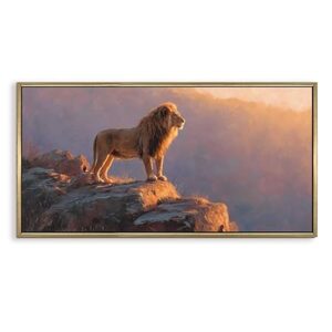 PAPER PLANE DESIGN King of the Highlands – Lion Wall Art - Luxury Golden Framed & Ready to Hang - Large Painting for Living Room, Office Wall Decor – 2 Ft x 4 Ft